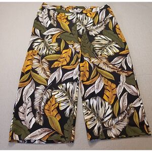 JULES & LEOPOLD Wide Leg‎ Cropped Tropical Floral Resort Pants Capris Sz 2X